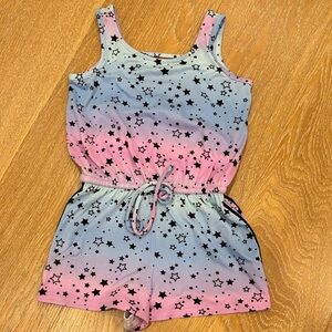 Starry Pink and Blue Kids Romper